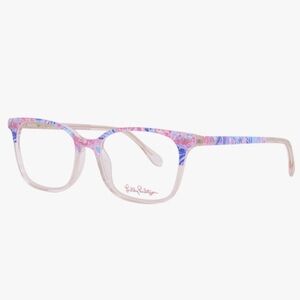 Lilly Pulitzer Alexa Eyeglass Frames Fan Sea Pants Pink Blue